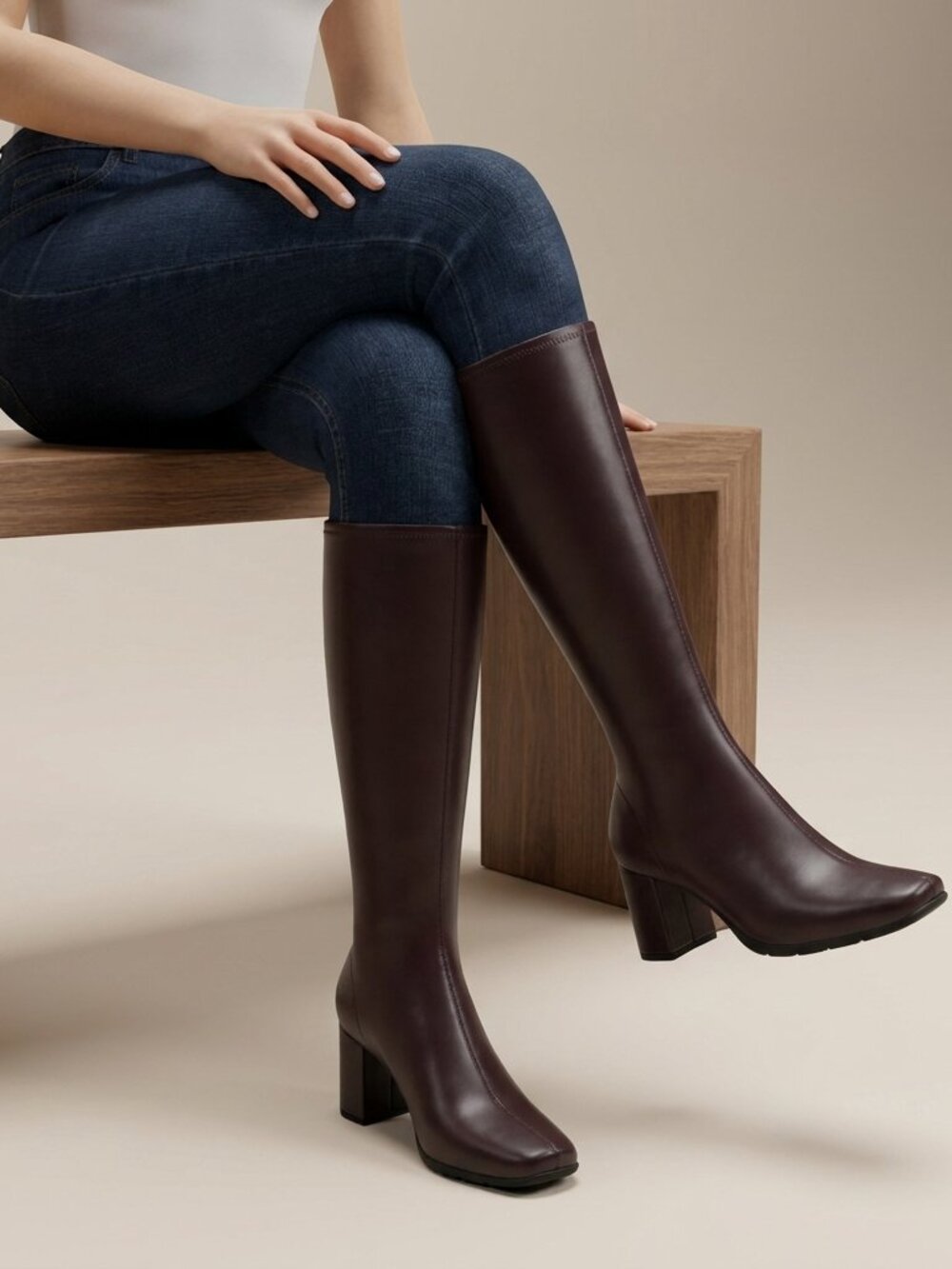 Aerosoles Brown Micah Knee High Boot-Size:8 ww